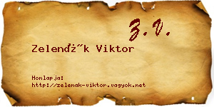 Zelenák Viktor névjegykártya